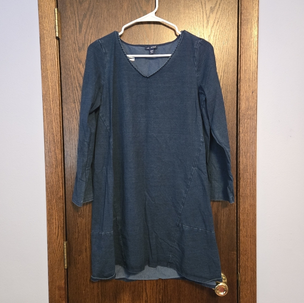 Purejill Indigo Long Sleeve Dress